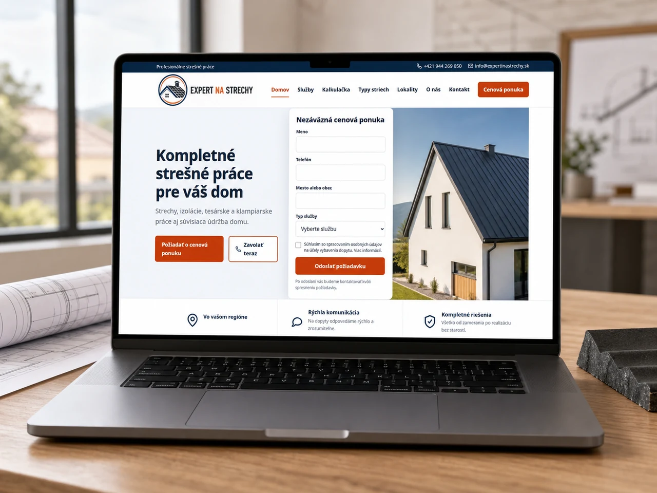 Original Expert na Strechy website mockup